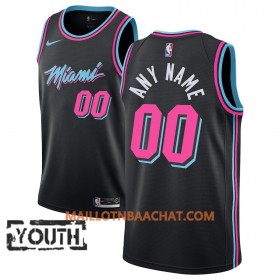 Maillot NBA Miami Heat Personnalisable 2018-19 Nike City Edition Noir Swingman - Enfant
